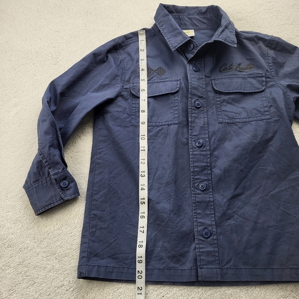 Crazy 8 Boy's Blue Cali Auto Service Button Down Shirt Size Small (5-6) - Picture 7 of 8